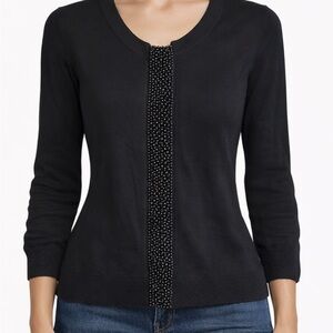 Banana Republic Black Beaded Front Cardigan Sweater – Size S